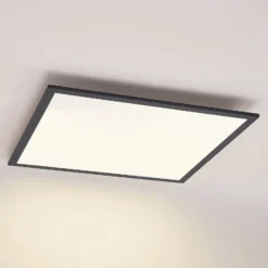 Lindby LED-Panel Nelios, 62 x 62 cm, 4.000K, schwarz, Metall