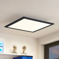 Lindby LED-Panel Nelios, 40 x 40 cm, 4.000K, schwarz, Metall