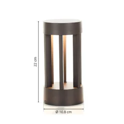 Lindby LED-Sockelleuchte Jordis, 22 cm, anthrazit, Aluminium