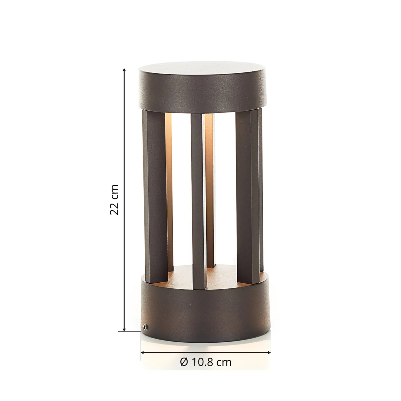 Lindby LED-Sockelleuchte Jordis, 22 cm, anthrazit, Aluminium