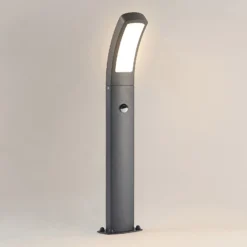 Lindby LED-Sockelleuchte Moshe, 60 cm, anthrazit, Sensor