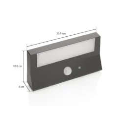Lindby LED-Solar-Außenwandleuchte Maresia, Sensor, anthrazit