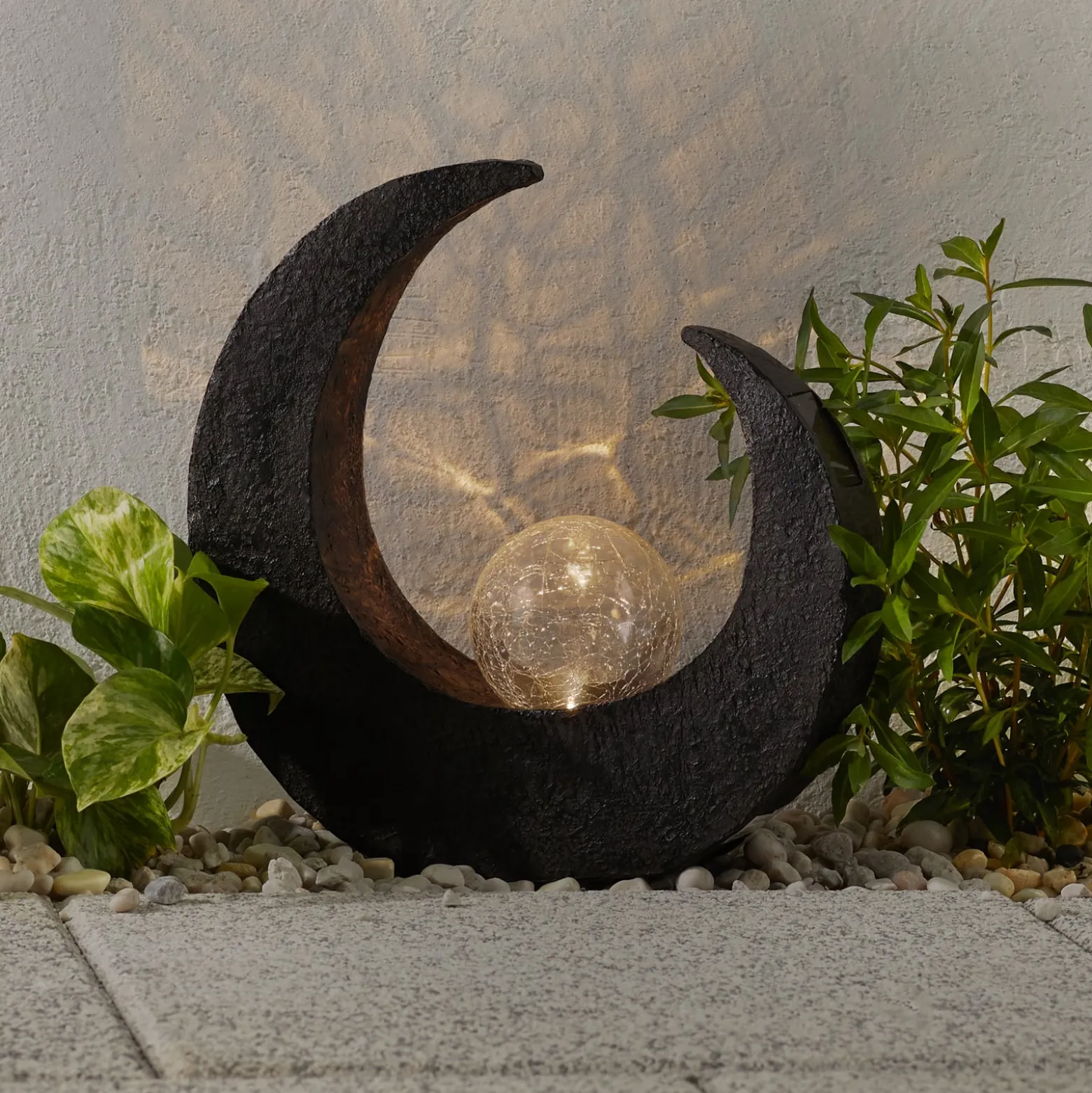 Lindby LED-Solar-Dekoleuchte Adem, rostbraun, Glas, 31 cm