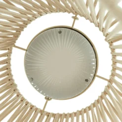 Lindby LED-Solarhängelampe Austas, beige, Ø 32 cm, USB, IP54