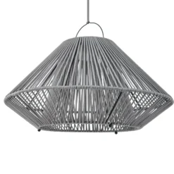 Lindby LED-Solarhängelampe Austas, grau, Ø 50 cm, USB, IP54