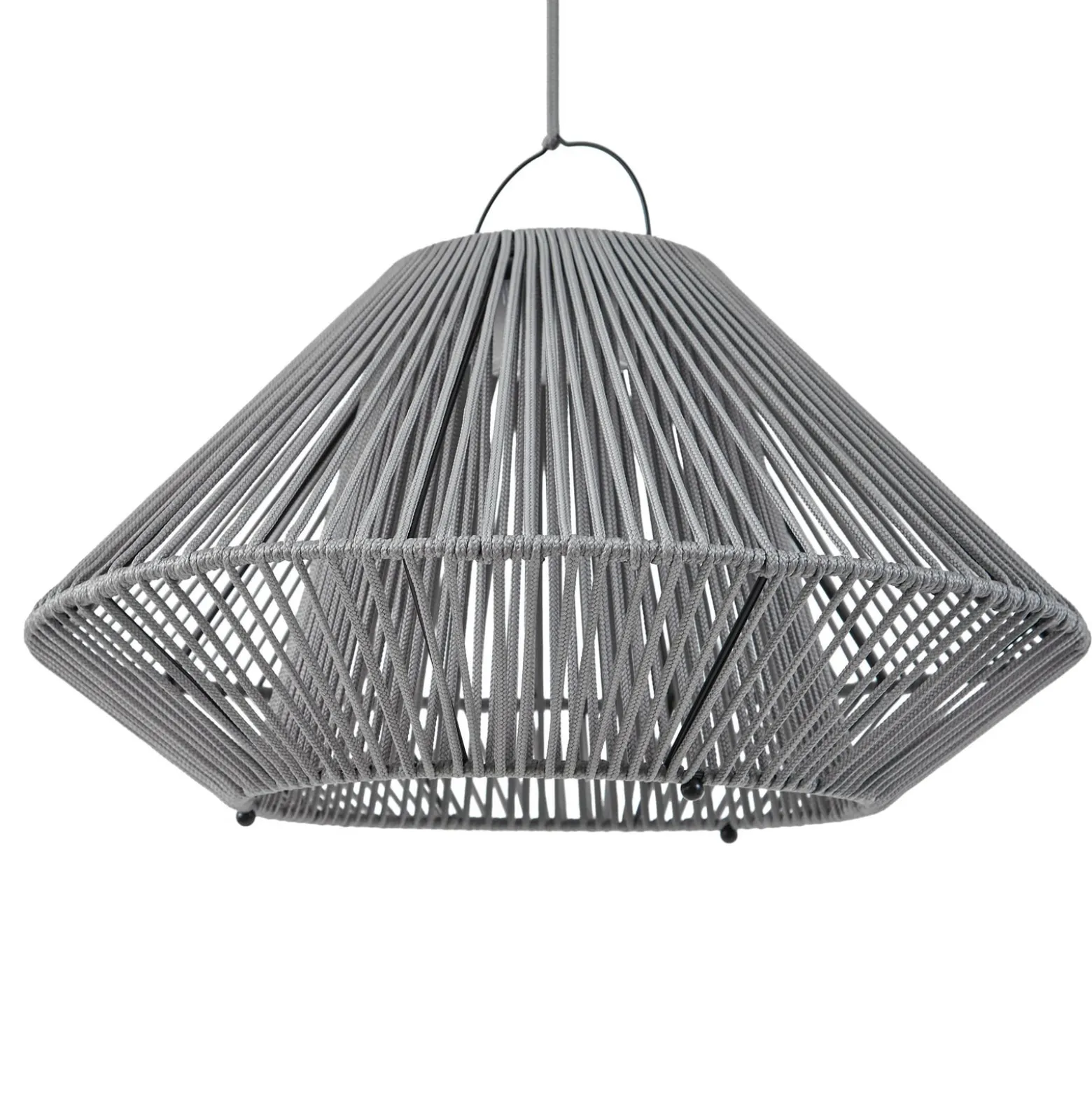 Lindby LED-Solarhängelampe Austas, grau, Ø 50 cm, USB, IP54