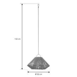 Lindby LED-Solarhängelampe Austas, grau, Ø 50 cm, USB, IP54
