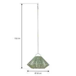 Lindby LED-Solarhängelampe Austas, grün, Ø 50 cm, USB, IP54