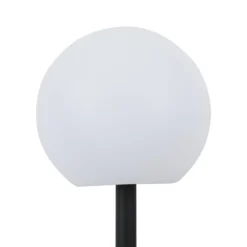 Lindby LED-Solarlampe Lago, Ø 25 cm, Kugel, Erdspieß, weiß
