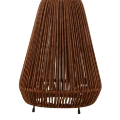 Lindby LED-Solarleuchte Amaria, Rattan, dunkel, Ø 27 cm