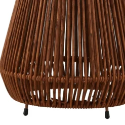 Lindby LED-Solarleuchte Amaria, Rattan, dunkel, Ø 27 cm