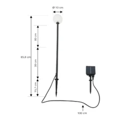 Lindby LED-Solarleuchte Brindley, schwarz, Glas, IP65