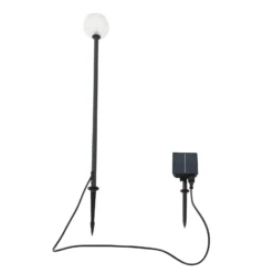 Lindby LED-Solarleuchte Brindley, schwarz, Glas, IP65