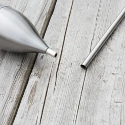 Lindby LED-Solarleuchte Jari, Höhe 122 cm, Edelstahl, klar