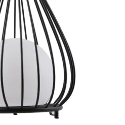 Lindby LED-Solarleuchte Kelda, schwarz, Metall, 38cm, dim.