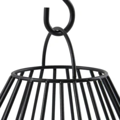 Lindby LED-Solarleuchte Kelda, schwarz, Metall, 38cm, dim.