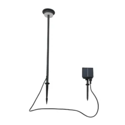 Lindby LED-Solarleuchte Lyris, schwarz, Aluminium, 3.000 K