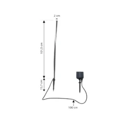 Lindby LED-Solarleuchte Sabriel, gerade, schwarz, Alu, 3000K