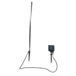 Lindby LED-Solarleuchte Sabriel, gerade, schwarz, Alu, 3000K