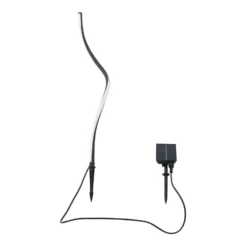 Lindby LED-Solarleuchte Sabriel, kurvig, schwarz, Alu, 3000K