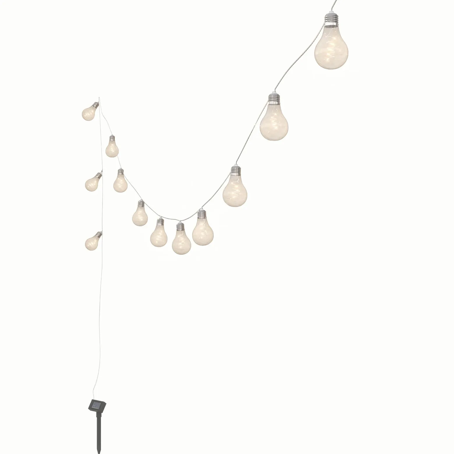 Lindby LED-Solar-Lichterkette Lampini, 200 cm, schwarz, IP44