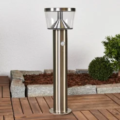 Lindby LED-Solar-Sockelleuchte Antje, Bewegungsmelder, IP44