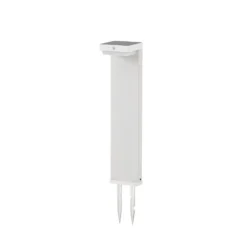 Lindby LED-Solar-Sockelleuchte Eleazar, weiß, Alu, Sensor
