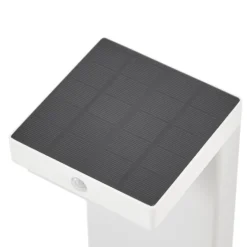 Lindby LED-Solar-Sockelleuchte Eleazar, weiß, Alu, Sensor