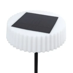 Lindby LED-Solar-Stehlampe Samine, schwarz, Metall, dimmbar