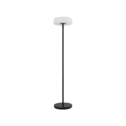 Lindby LED-Solar-Stehlampe Samine, schwarz, Metall, dimmbar