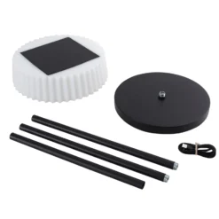 Lindby LED-Solar-Stehlampe Samine, schwarz, Metall, dimmbar