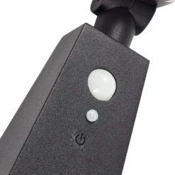Lindby LED-Solar-Strahler Raide, Sensor, schwarz, Aluminium
