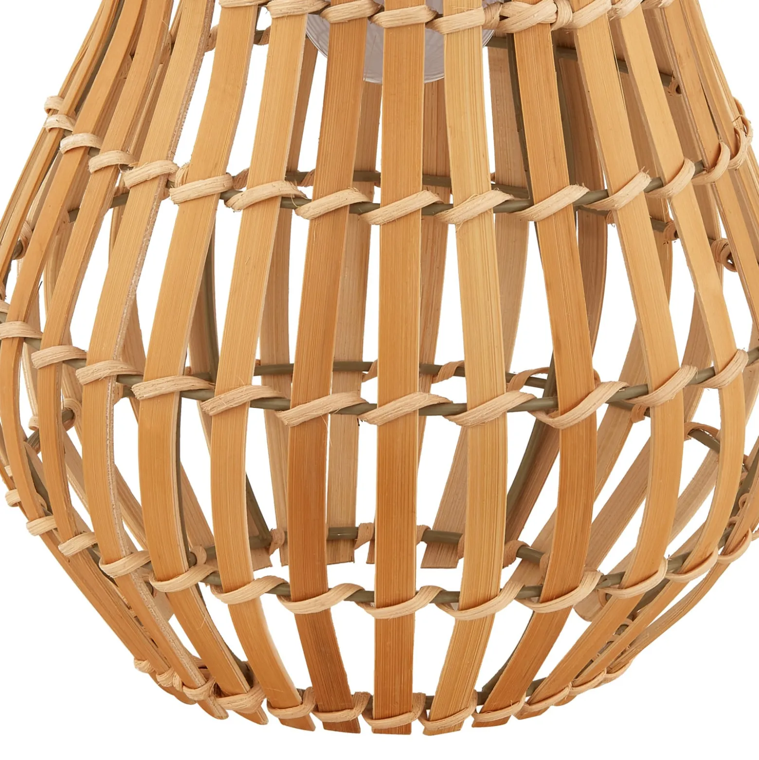 Lindby LED-Solar-Terrassenleuchte Amaria, Bambus, Ø 18 cm