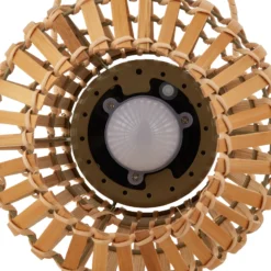 Lindby LED-Solar-Terrassenleuchte Amaria, Bambus, Ø 18 cm