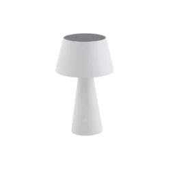 Lindby LED-Solartischlampe Lirinor, weiß, Kunststoff, Ø 13cm