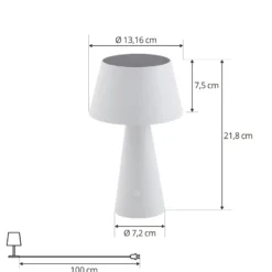 Lindby LED-Solartischlampe Lirinor, weiß, Kunststoff, Ø 13cm