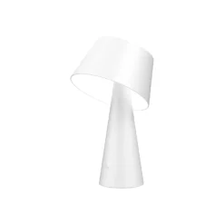 Lindby LED-Solartischlampe Lirinor, weiß, Kunststoff, Ø 13cm