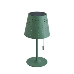 Lindby LED-Solar-Tischleuchte Hilario, grün, Eisen, Akku