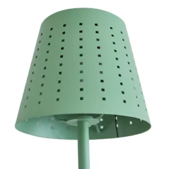 Lindby LED-Solar-Tischleuchte Hilario, grün, Eisen, Akku