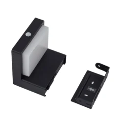 Lindby LED-Solarwandlampe Eleazar, schwarz, Sensor