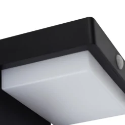 Lindby LED-Solarwandlampe Eleazar, schwarz, Sensor