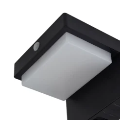 Lindby LED-Solarwandlampe Eleazar, schwarz, Sensor