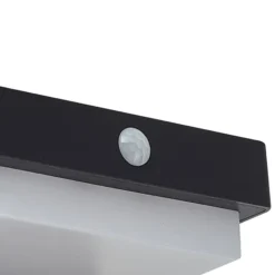 Lindby LED-Solarwandlampe Eleazar, schwarz, Sensor