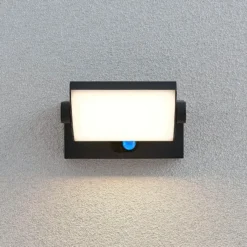 Lindby LED-Solarwandlampe Sherin, anthrazit, Sensor, IP54