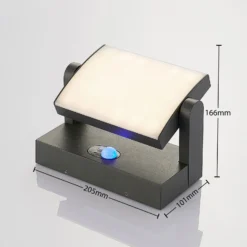 Lindby LED-Solarwandlampe Sherin, anthrazit, Sensor, IP54