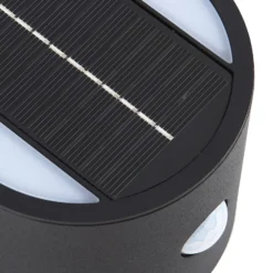 Lindby LED-Solar-Wandleuchte Amren, schwarz, ABS, Sensor
