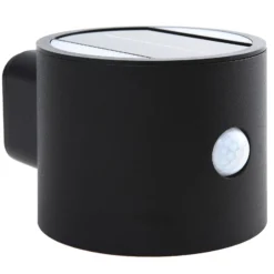 Lindby LED-Solar-Wandleuchte Amren, schwarz, ABS, Sensor