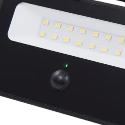 Lindby LED-Solar-Wandleuchte Rikard, schwarz, Edelstahl