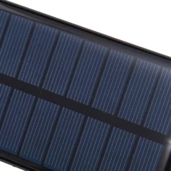 Lindby LED-Solar-Wandleuchte Rikard, schwarz, Edelstahl