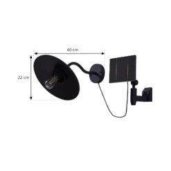 Lindby LED-Solarwandleuchte Virane, schwarz, Aluminium